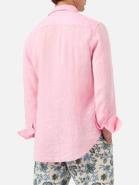 Camisa de lino fluo rosa Pamplona 