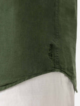 Camicia Pamplona in lino verde militare