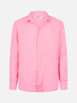 Man pink linen shirt Pamplona