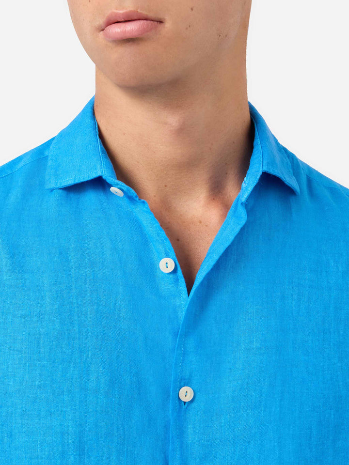 Camisa de lino bluette acuarela Pamplona 