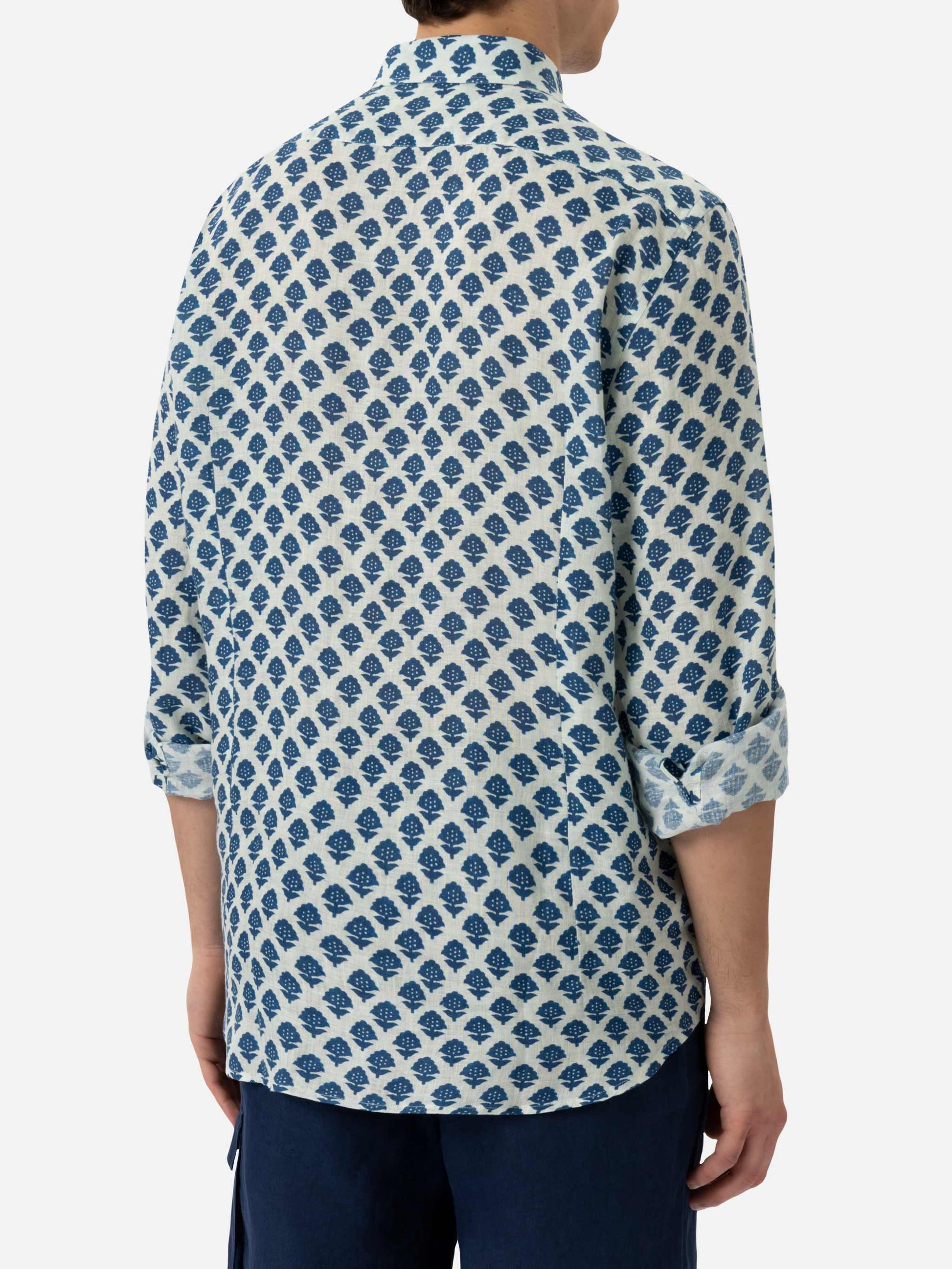 Linen shirt Pamplona with flower print - MC2 Saint Barth