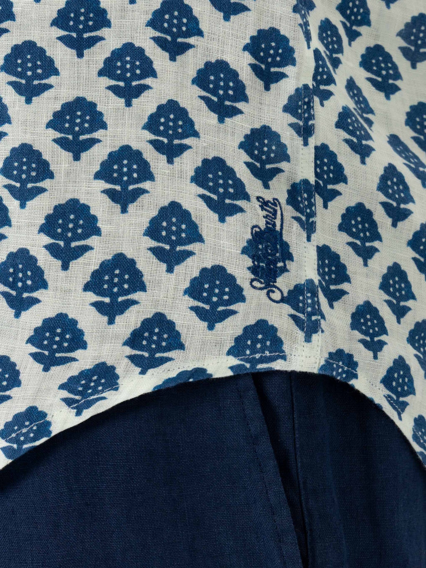 Linen shirt Pamplona with flower print - MC2 Saint Barth