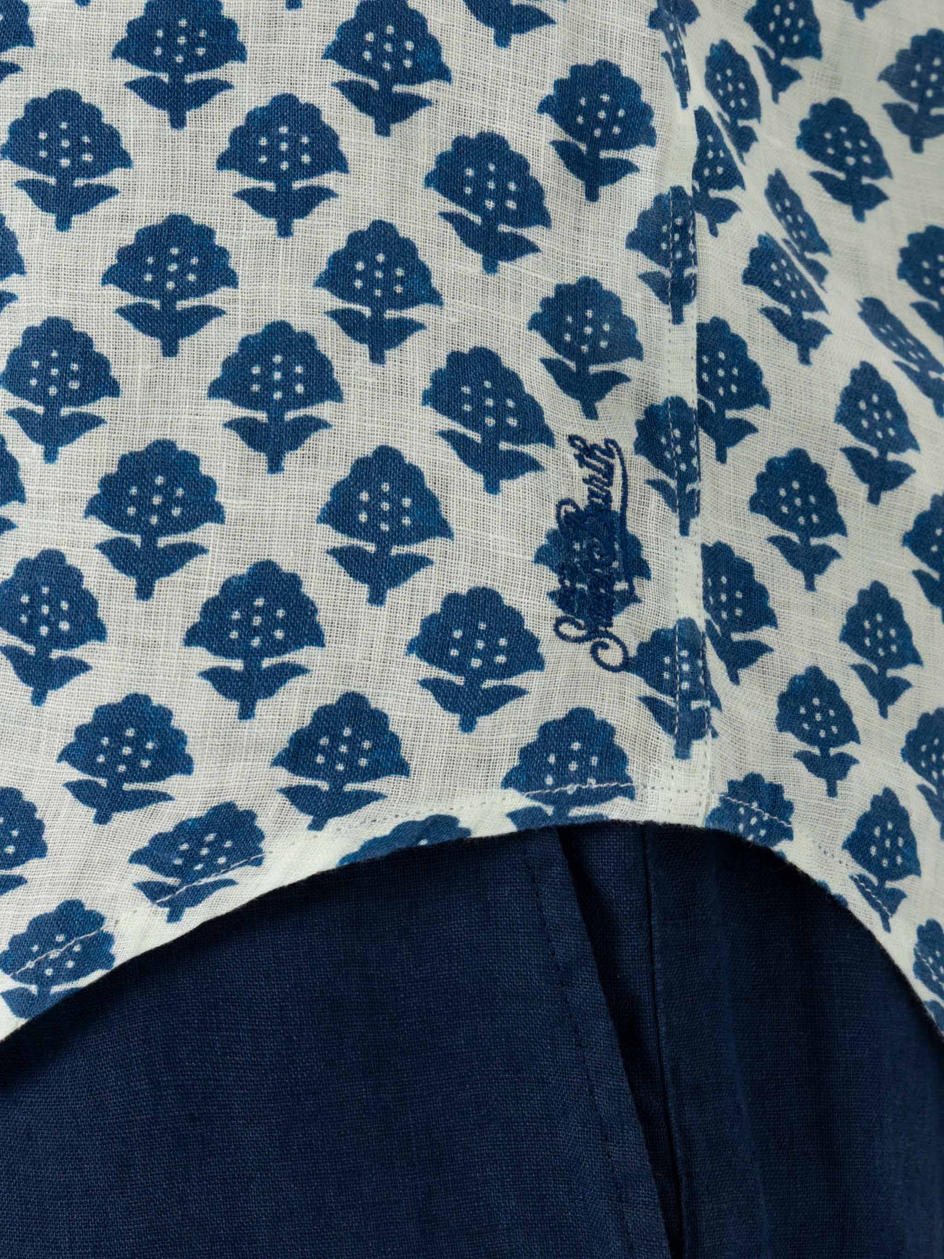 Linen shirt Pamplona with flower print - MC2 Saint Barth