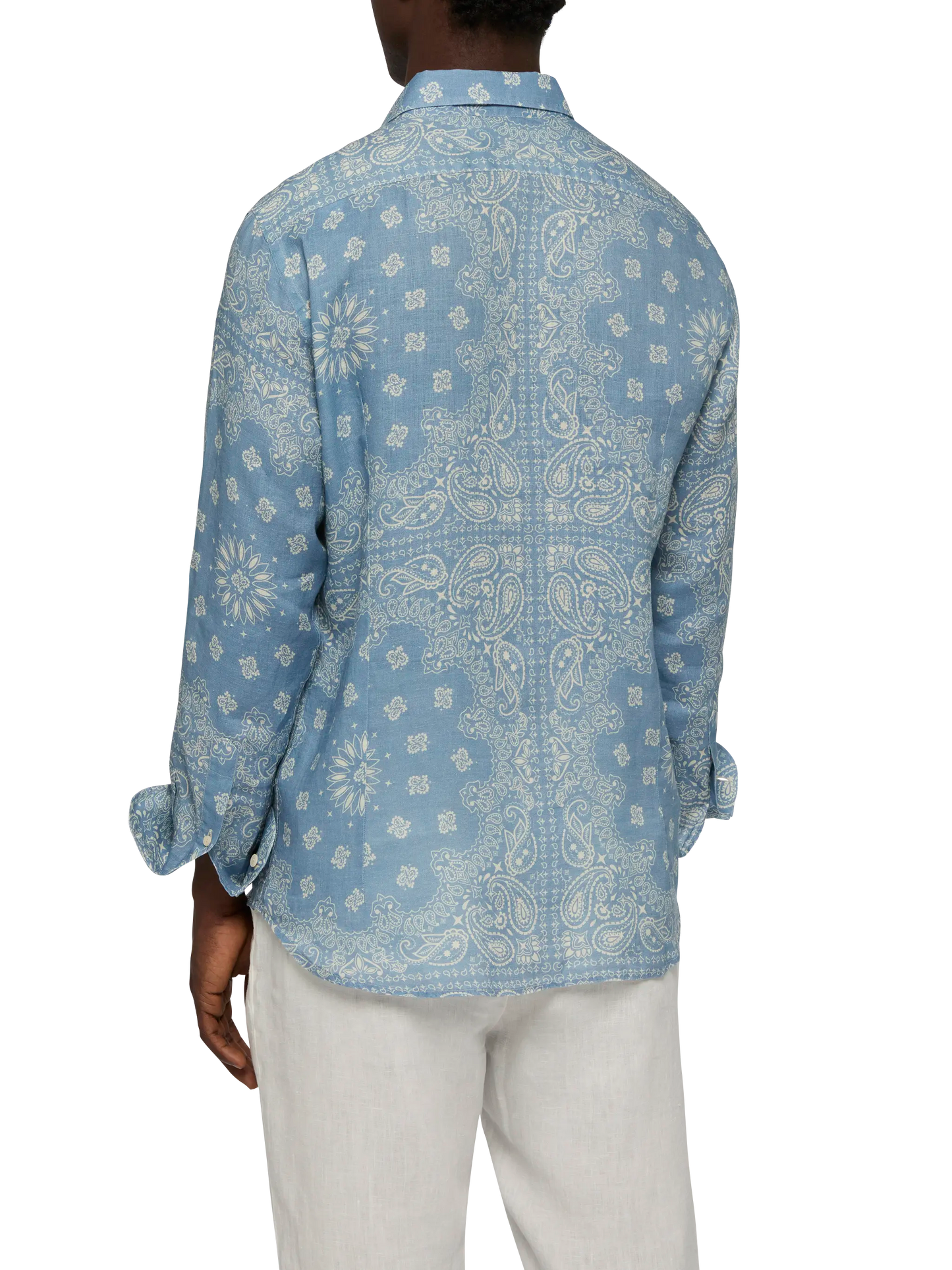Camicia Pamplona in lino con stampa bandanna