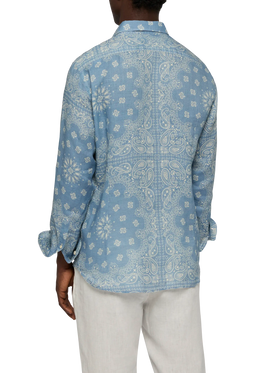 Camicia Pamplona in lino con stampa bandanna