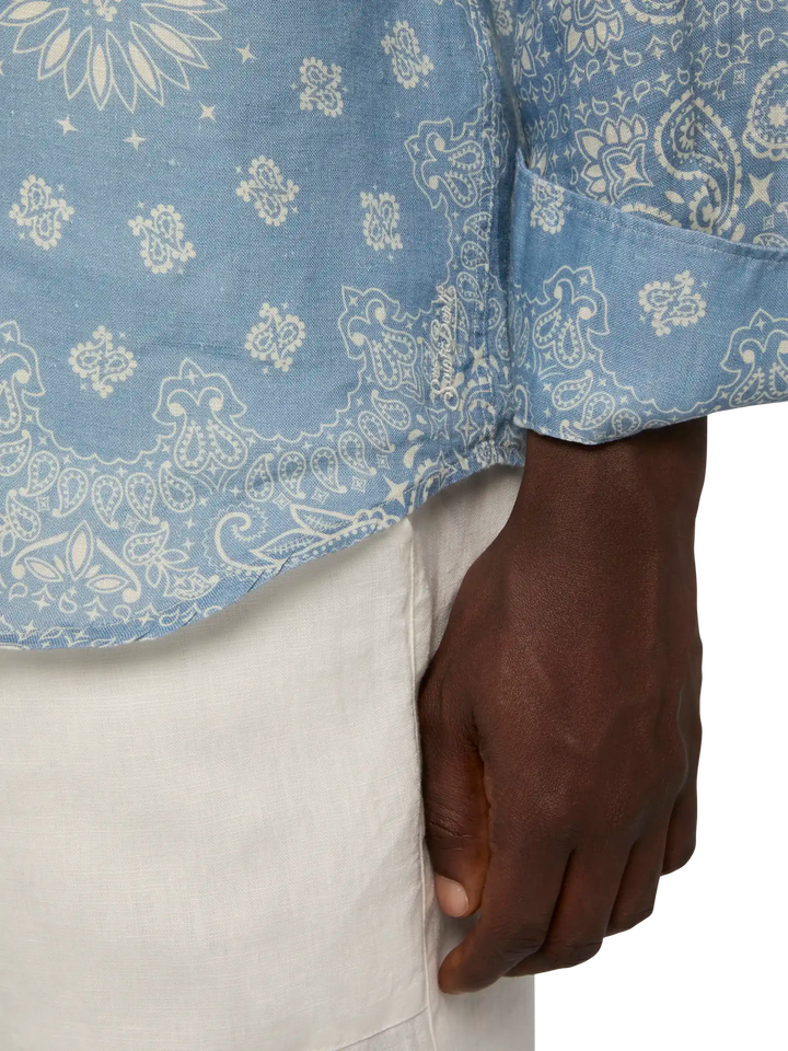 Camicia Pamplona in lino con stampa bandanna