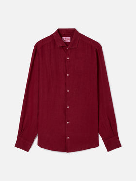 Chemise en lin bordeaux Pamplona 