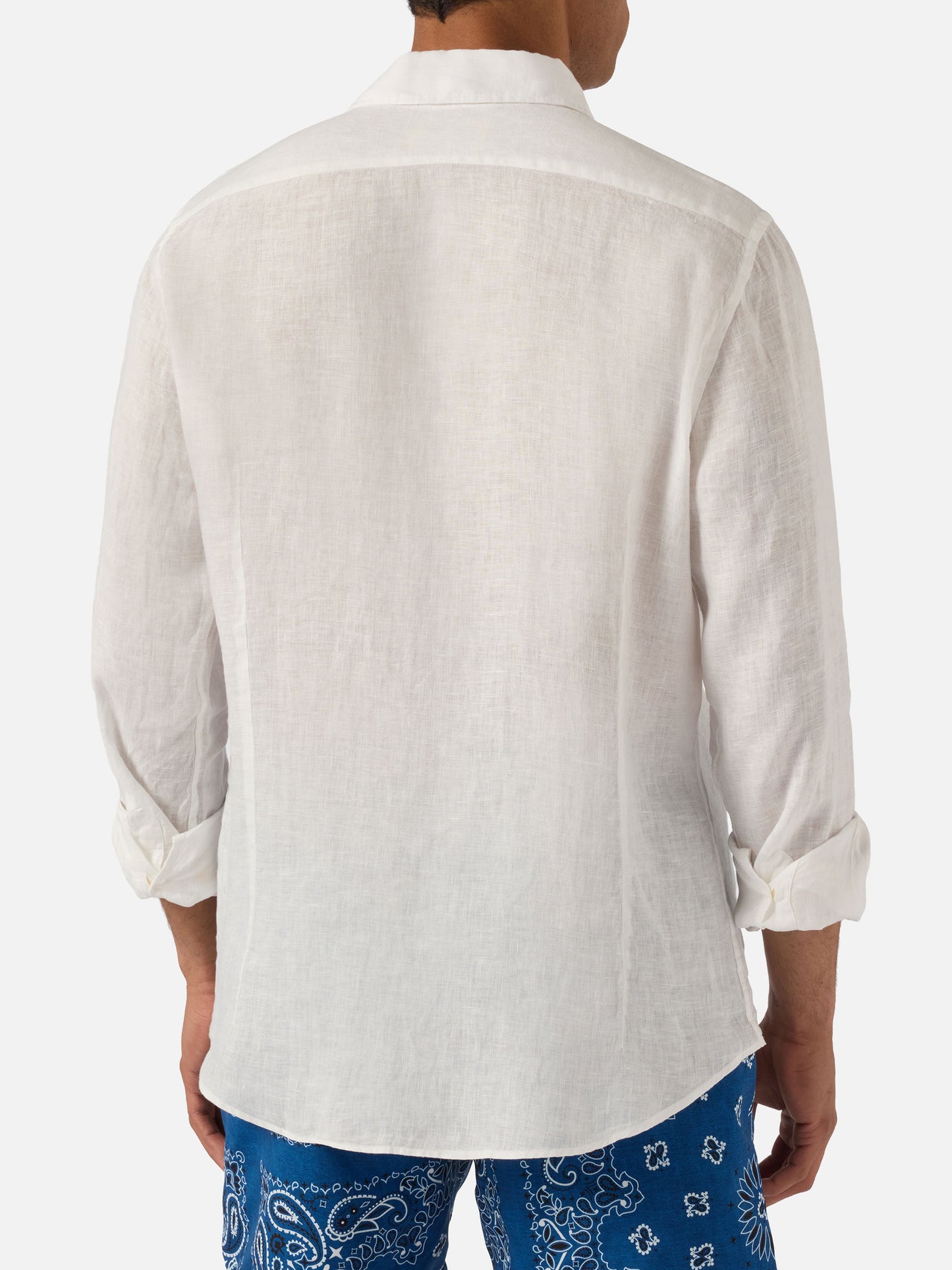 White Pamplona shirt in pure linen