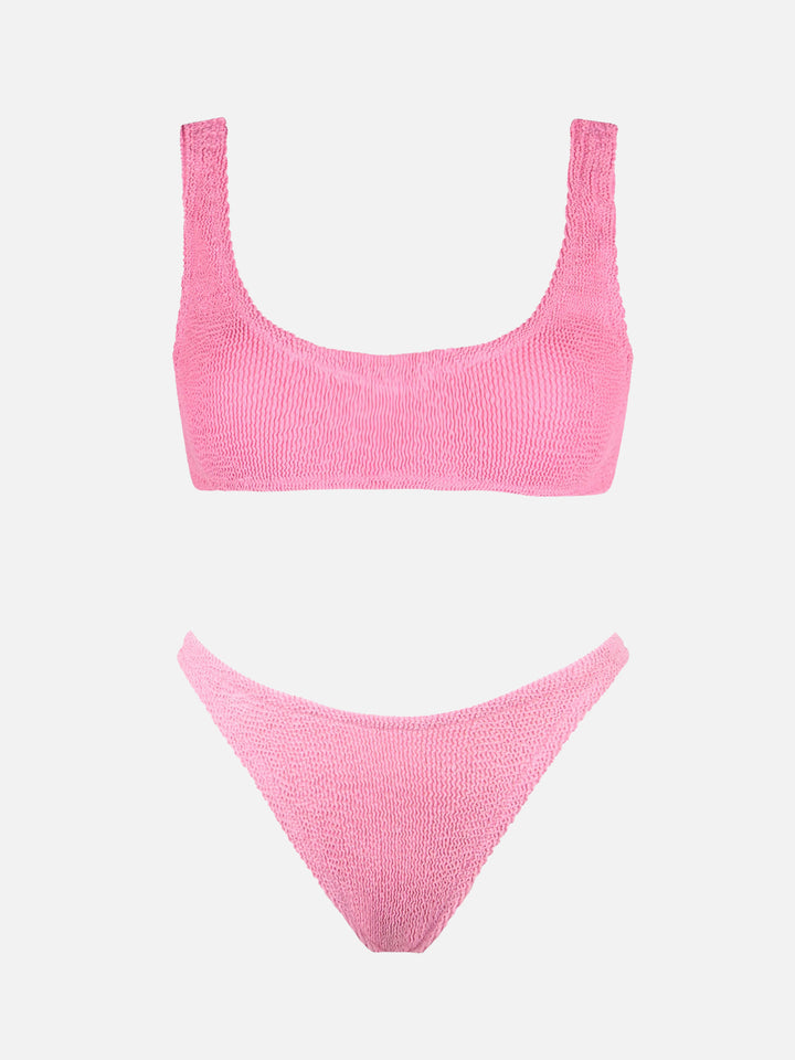 Naima Naomi Bralette-Bikini in rosa Crinkle