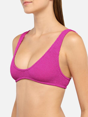 Naomi slip mare cheeky in crinkle lurex color fucsia - Pamy bralette tiny in tessuto crinkle lurex fucsia