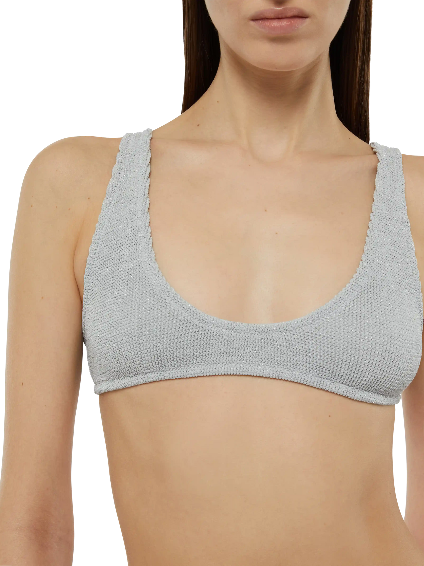 Bikini bralette Pamy Naomi in crinkle lurex argento