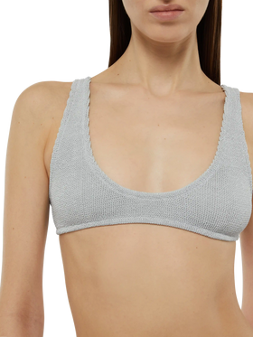 Bikini bralette Pamy Naomi in crinkle lurex argento