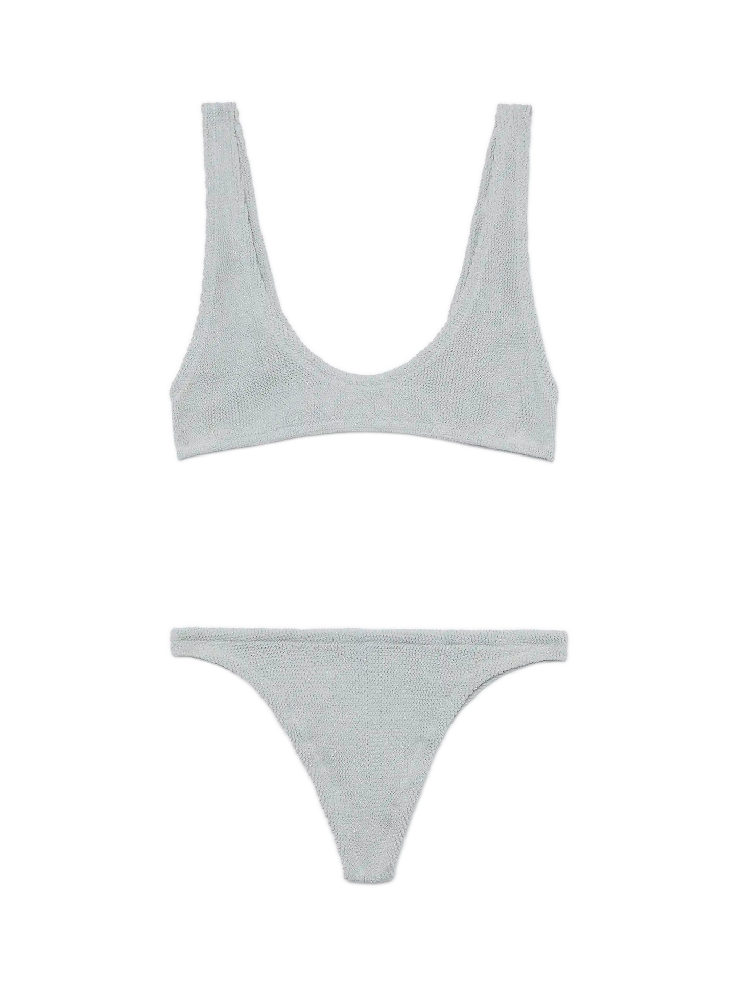 Bikini bralette Pamy Naomi in crinkle lurex argento