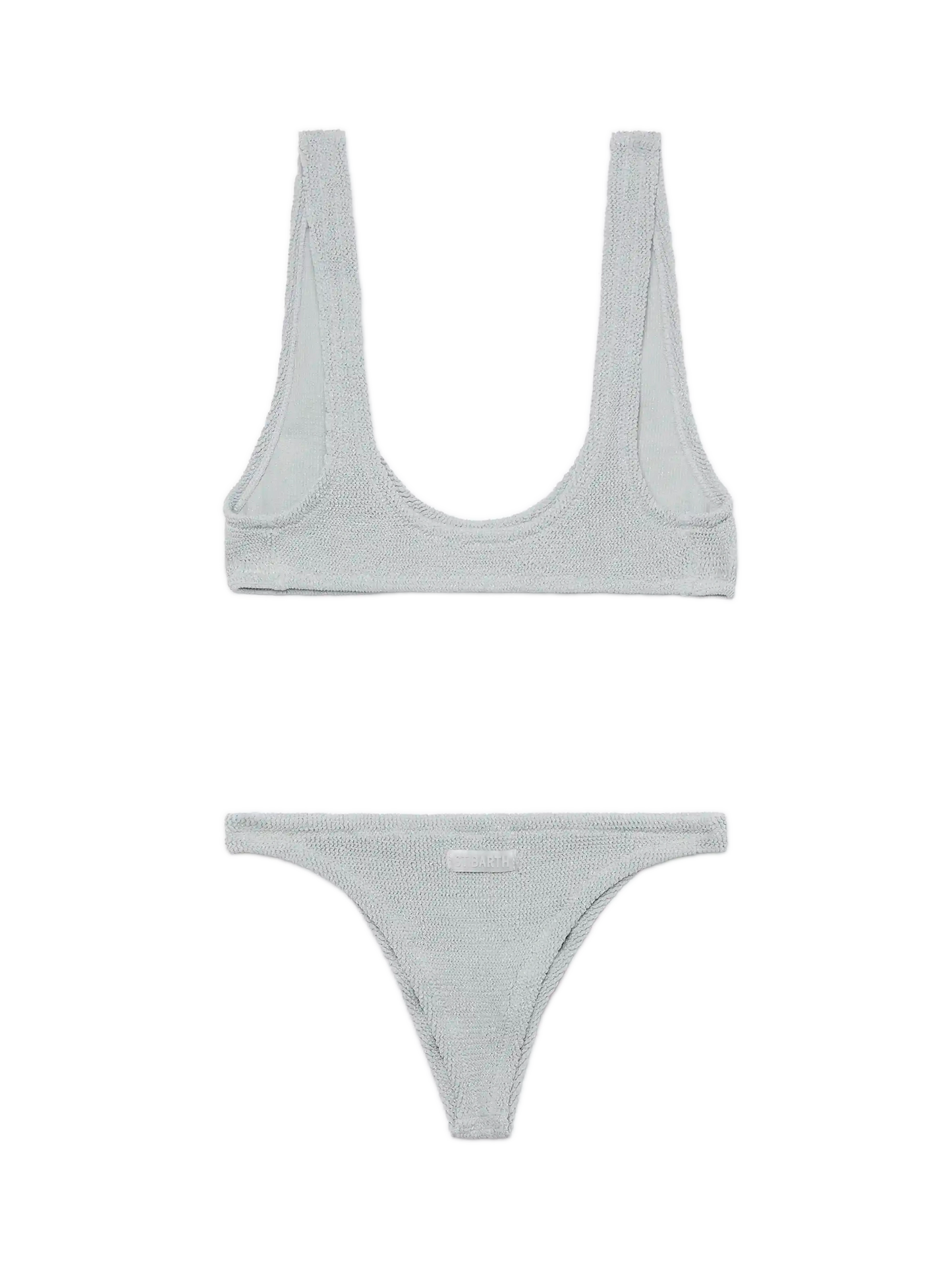 Bikini bralette Pamy Naomi in crinkle lurex argento