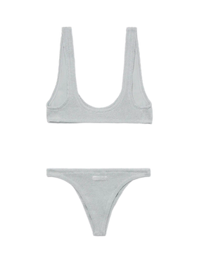 Bikini bralette Pamy Naomi in crinkle lurex argento