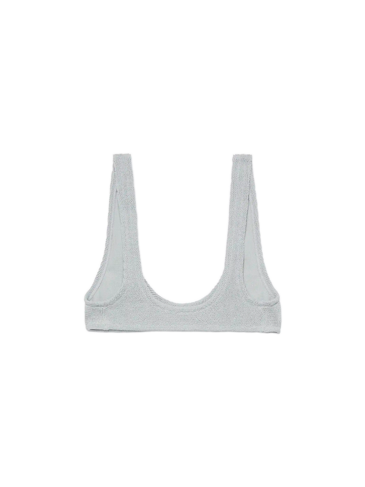 Pamy bralette tiny in tessuto crinkle lurex argento