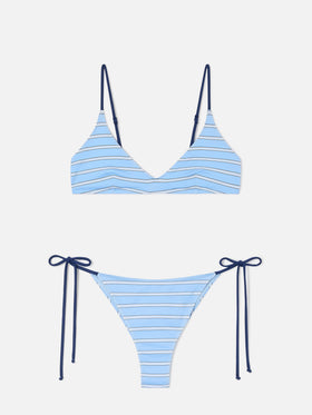 Bikini Paolyn de rayas blue y azul marino 