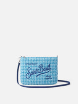 Blue tweed Parisienne pouch with chain