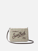 Multicolor check Parisienne pouch with chain