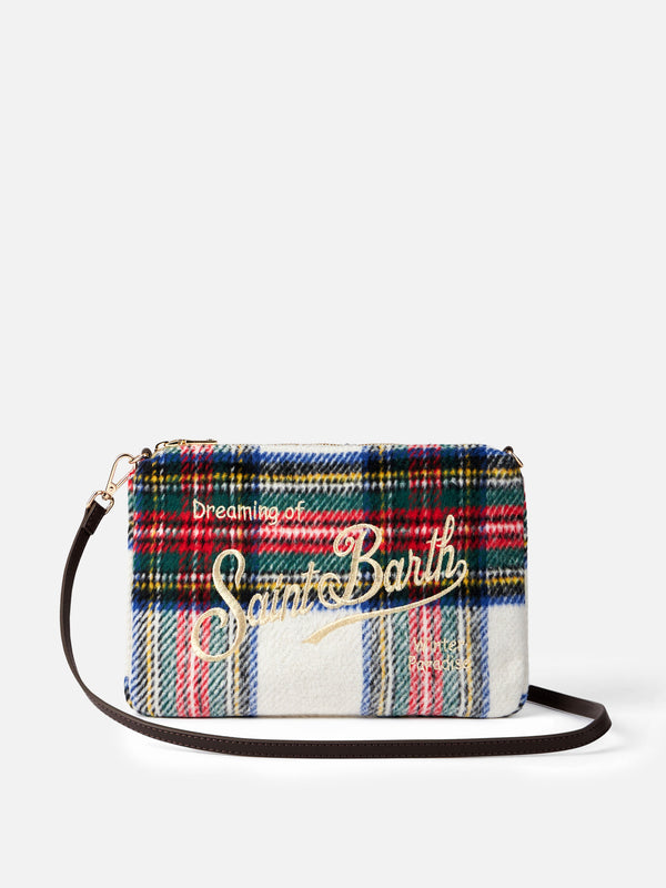 Pouch Parisienne in tartan con catena