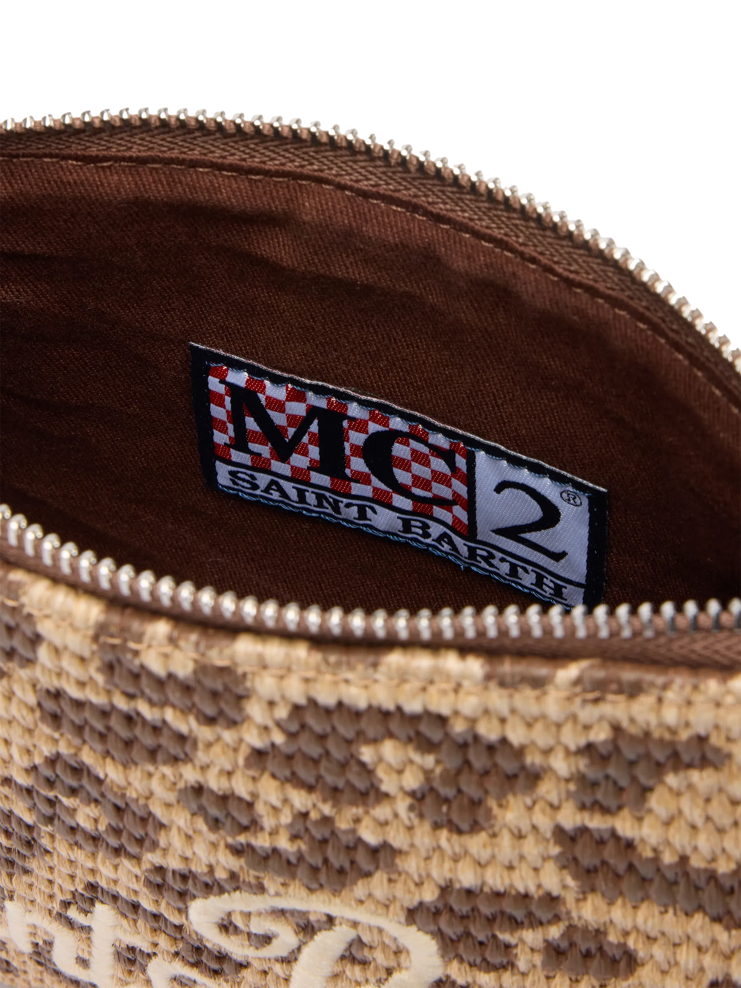Pochette Parisienne effetto paglia con stampa animalier