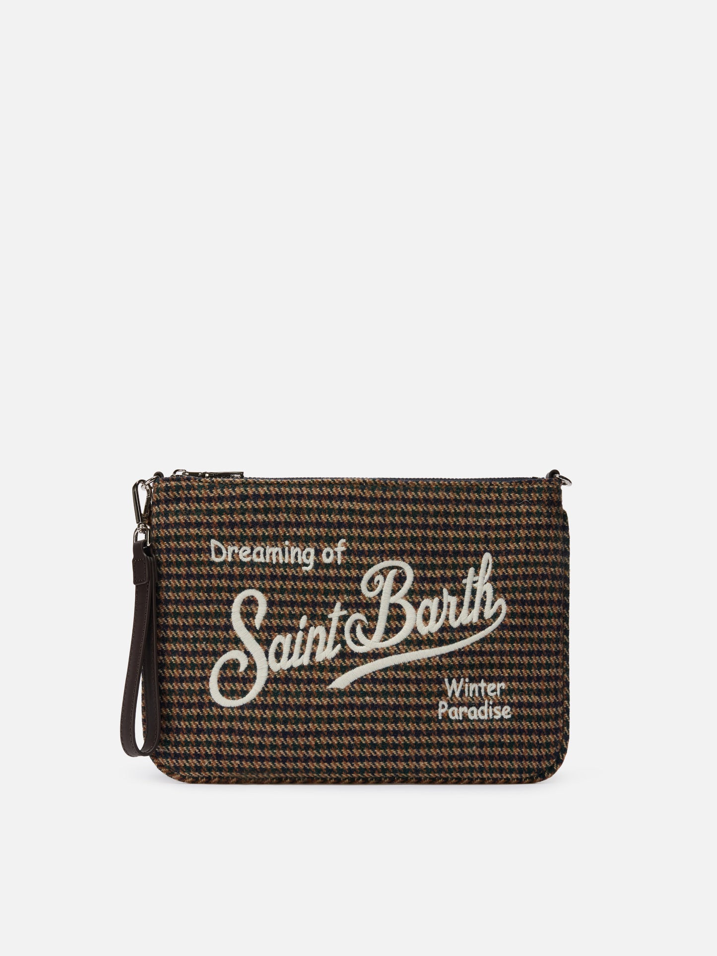 Borsa crossbody Parisienne Wool in misto lana pied de poule