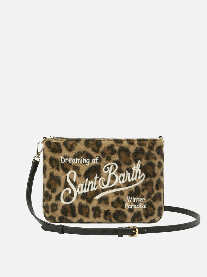 Borsa crossbody Parisienne Felt in misto lana leopardata