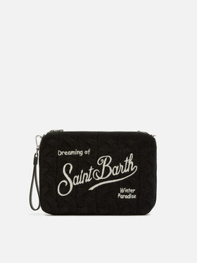 Borsa crossbody Parisienne Wool Braid in misto lana a trecce nera
