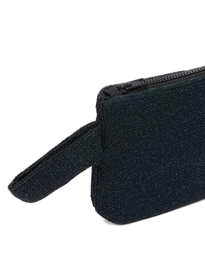 Pochette Pareasy nera in lurex crinkle