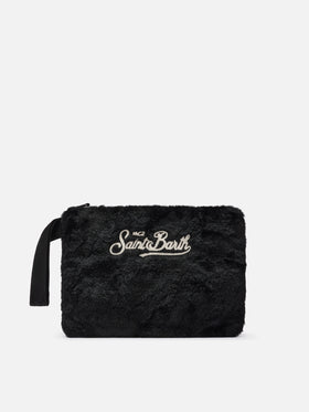 Pareasy Pouch in black faux fur