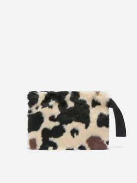 Pareasy Pouch in cow-print faux fur