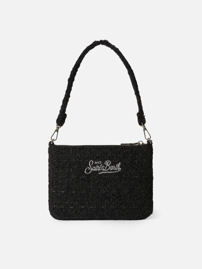 Pouch Mini Parisienne in tweed nero