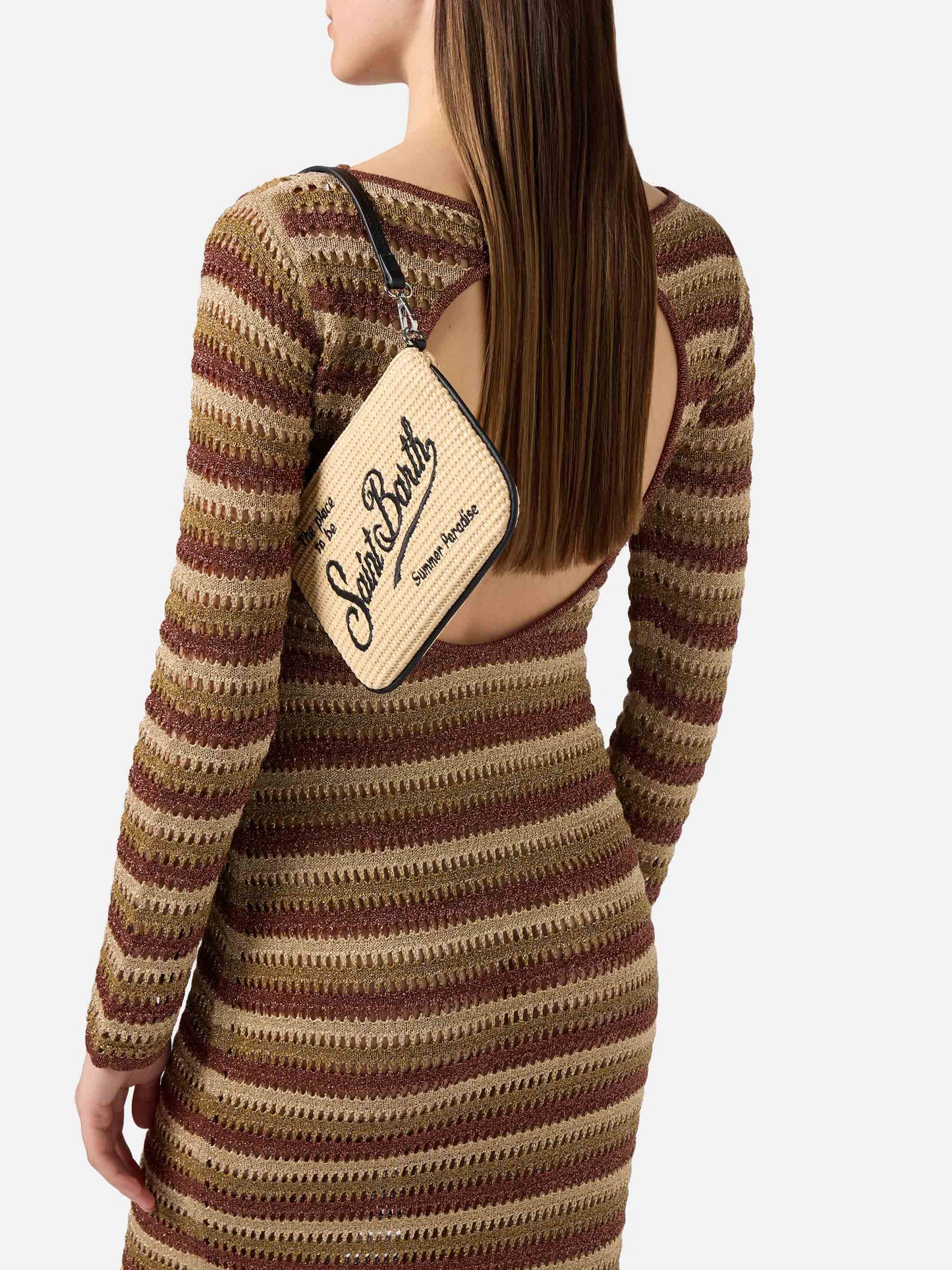 Mini Parisienne pouch con dettagli neri e manico a spalla removibile