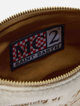 Parisienne Mini-Schultertasche aus weißem Wollmischgewebe