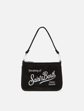 Parisienne Mini Shoulder Bag in black velvet