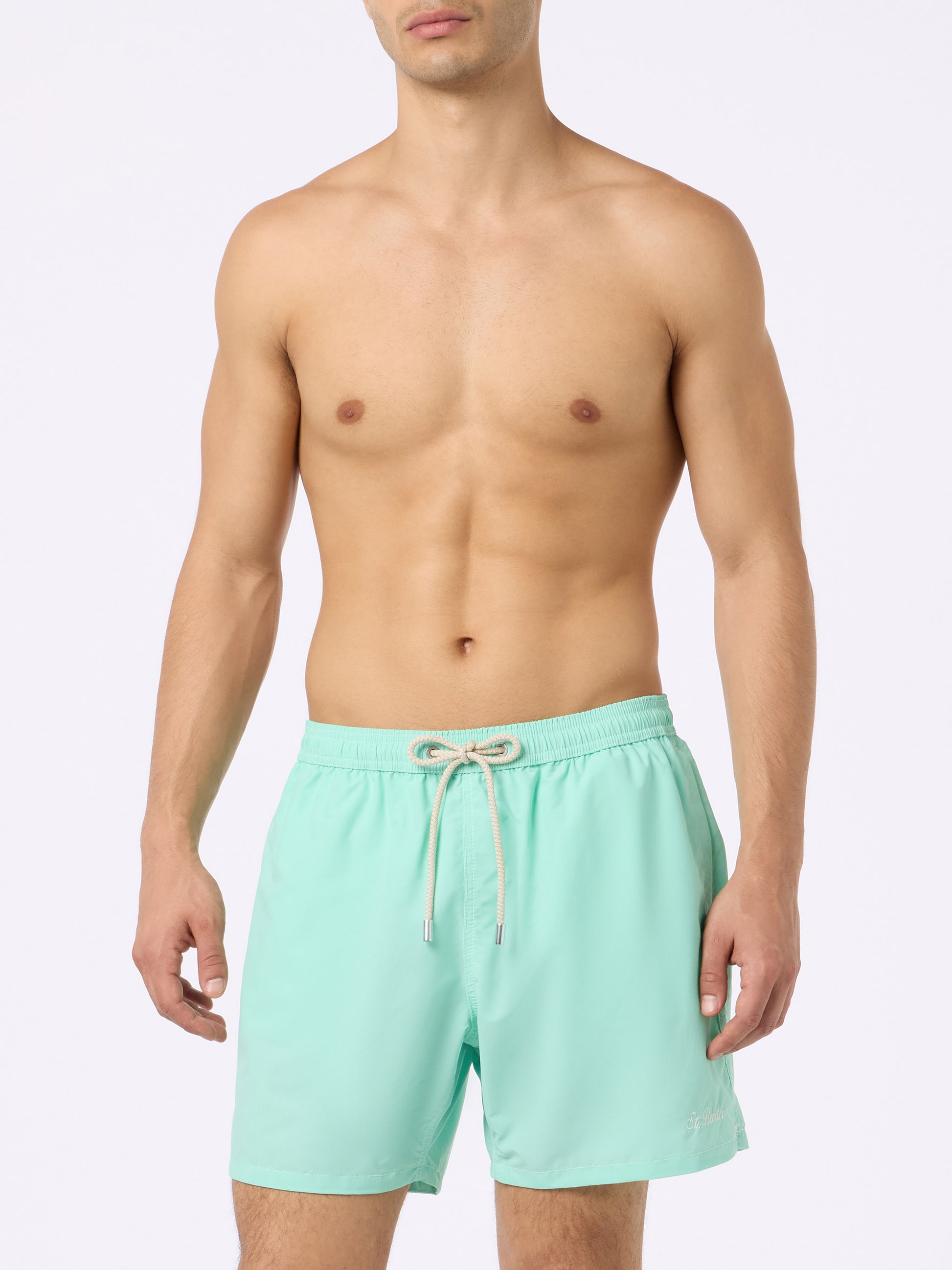 Sage green classic light swim shorts Patmos - MC2 Saint Barth