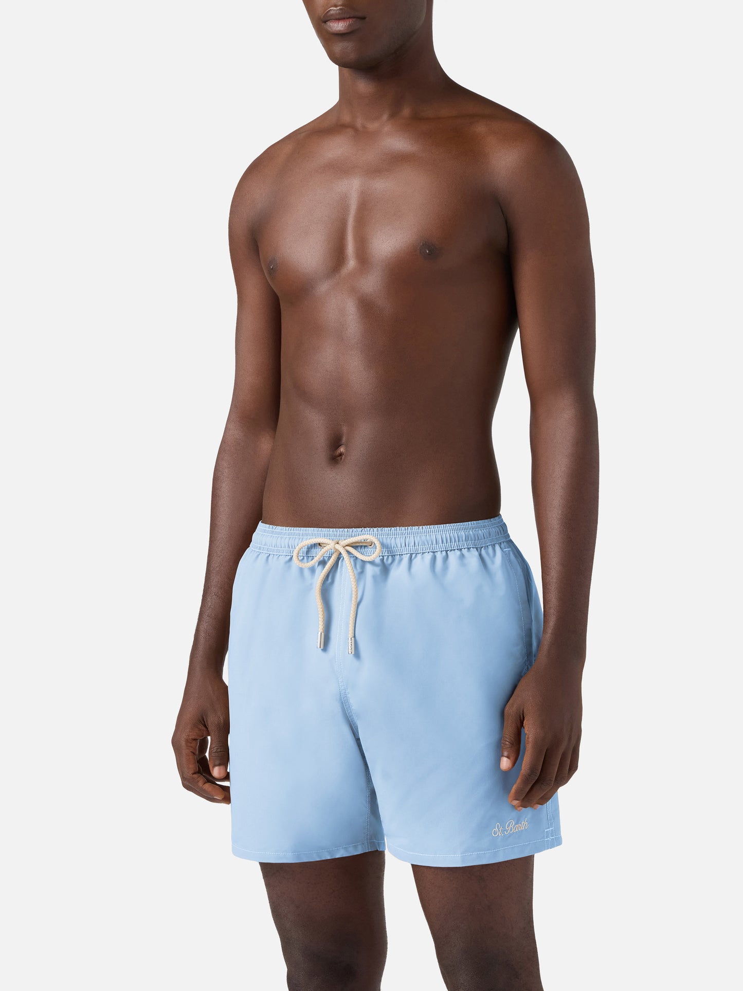 Himmelblaue mittellange Badeshorts Patmos
