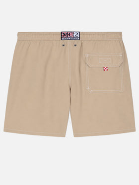 Short de bain classique léger mi-long beige Patmos 