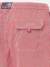 Seersucker red striped swim shorts Patmos