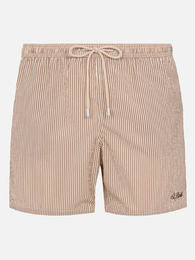 Costume classico leggero Patmos in seersucker a righe beige
