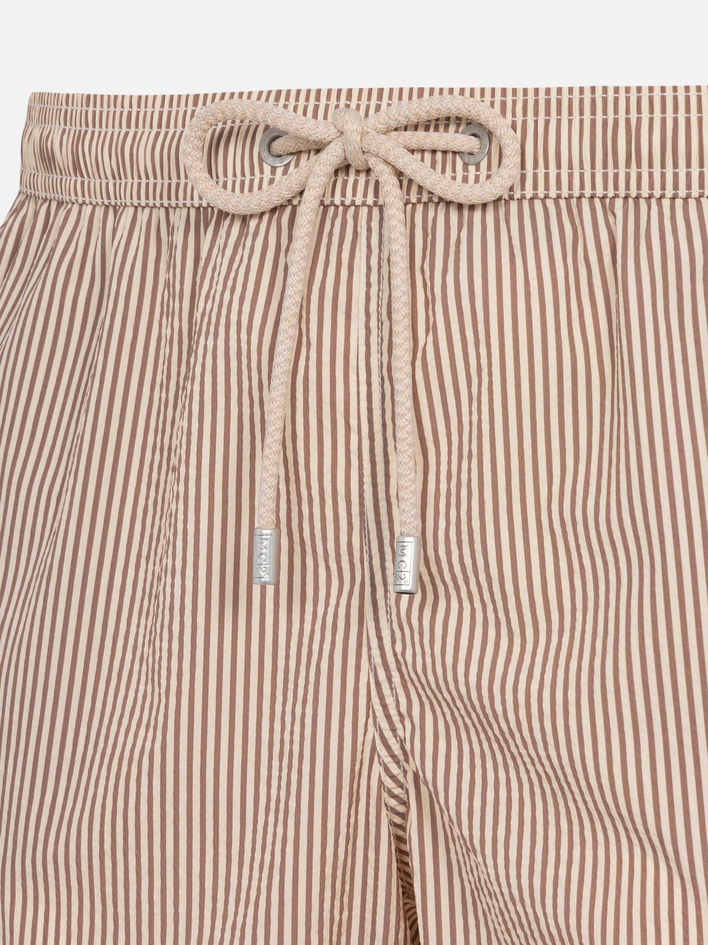 Costume classico leggero Patmos in seersucker a righe beige