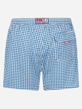 Herren-Badeshorts aus Seersucker-Karomuster Patmos