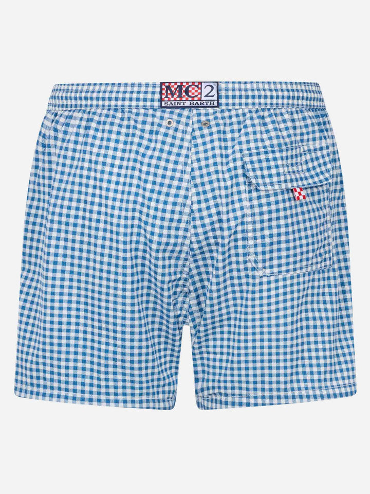 Seersucker gingham classic light swim shorts Patmos