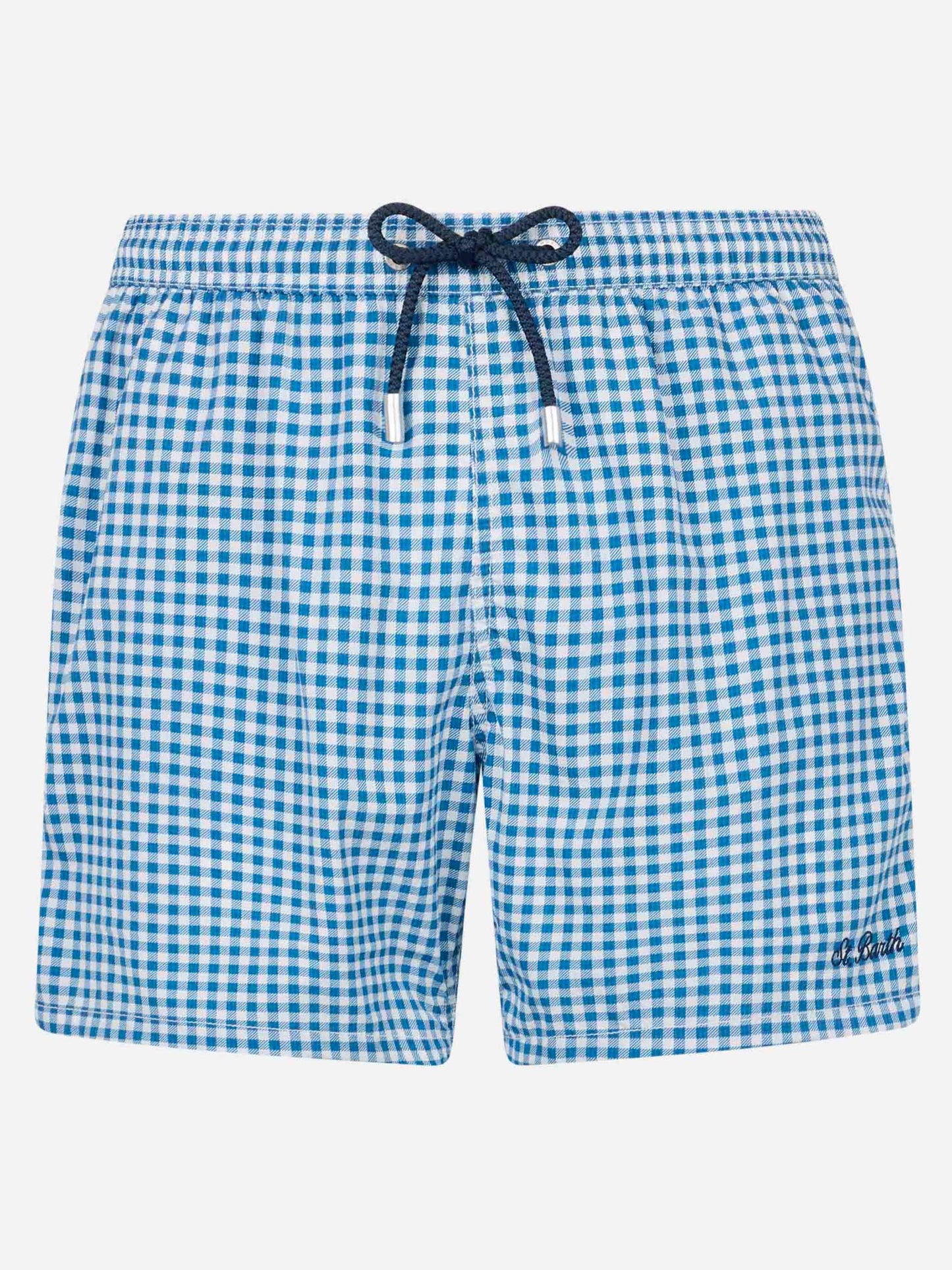 Herren-Badeshorts aus Seersucker-Karomuster Patmos