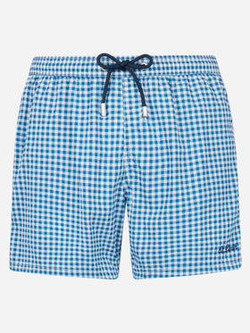 Herren-Badeshorts aus Seersucker-Karomuster Patmos