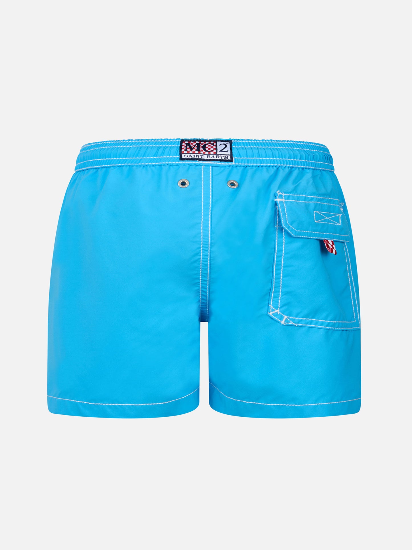Aquablaue mittellange Badeshorts für Jungen Patmos Jr