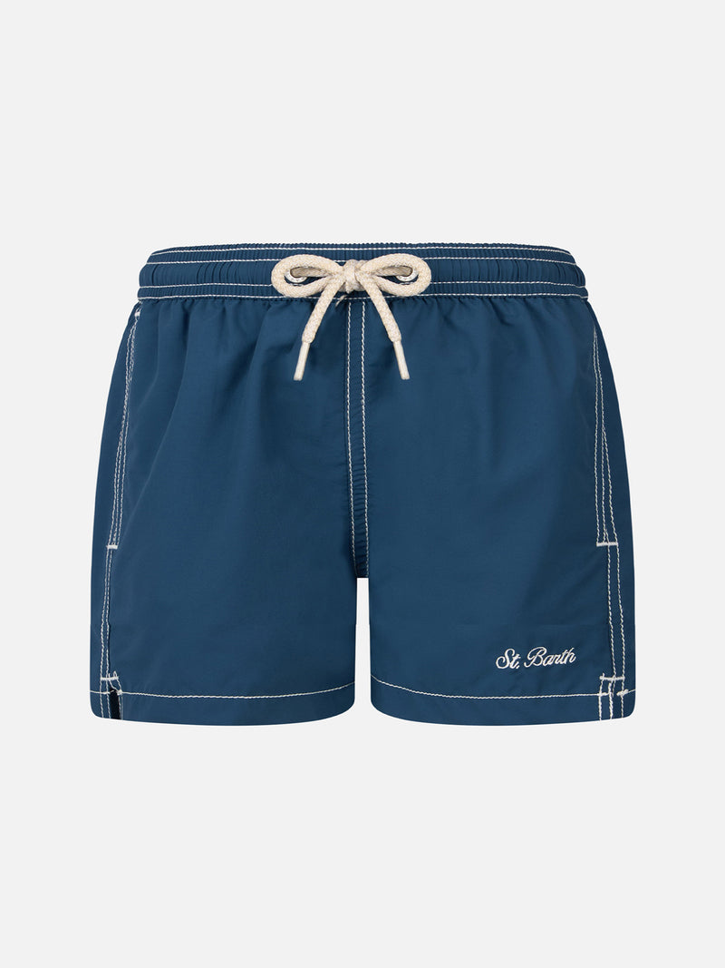 Boy navy blue mid-length swim shorts Patmos Jr