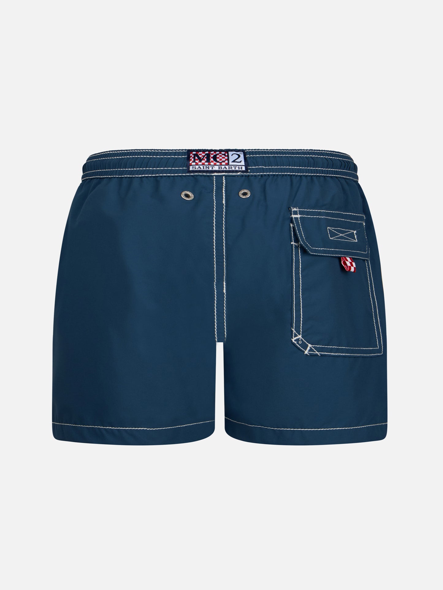 Marineblaue mittellange Badeshorts für Jungen Patmos Jr