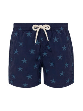 Patmos Jr mid-length swim shorts with seastar jacquard