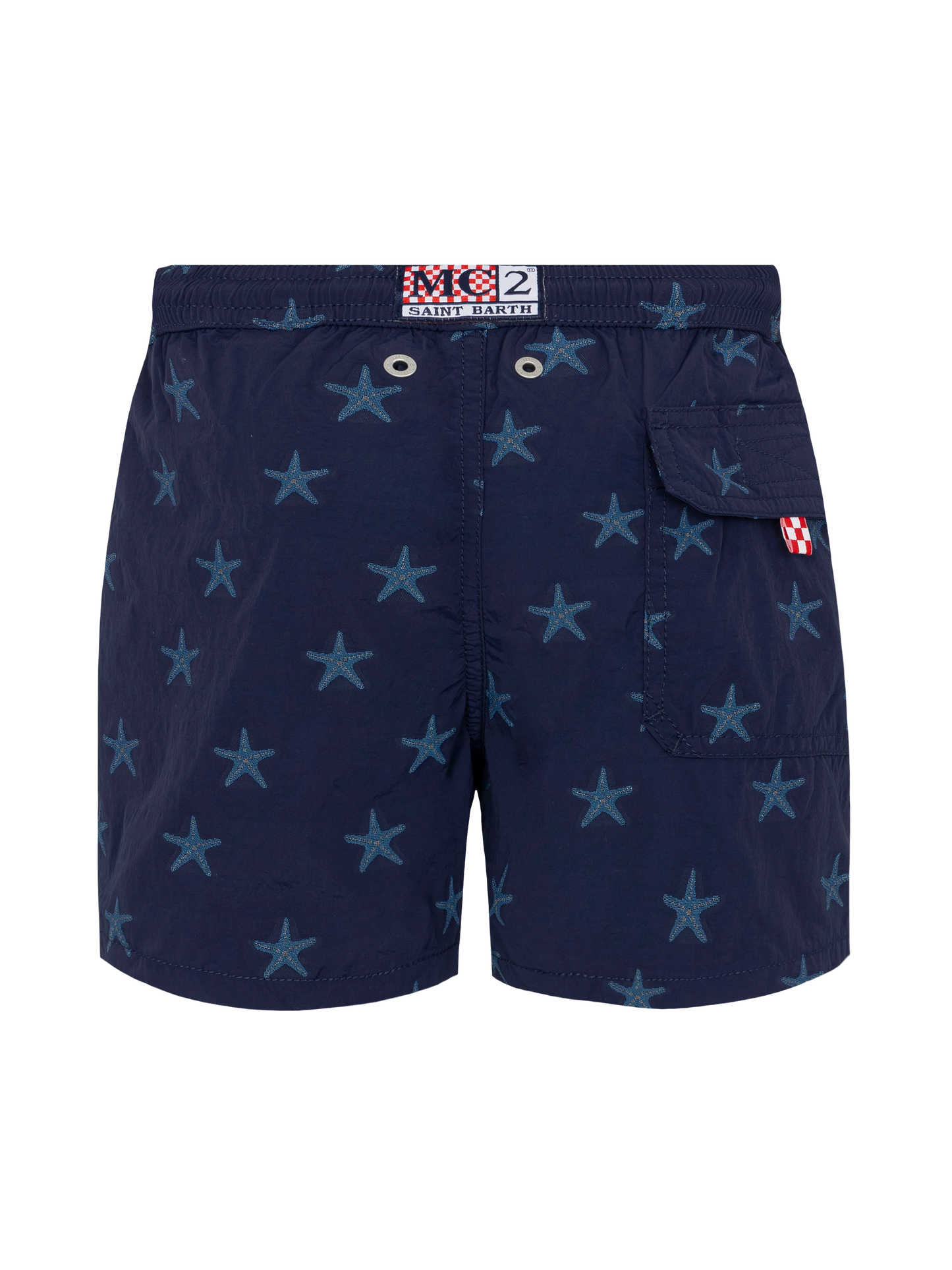 Patmos Jr mid-length swim shorts with seastar jacquard
